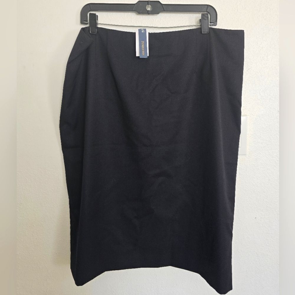 Pendleton Virgin Wool Basic Skirt In Black Size 18